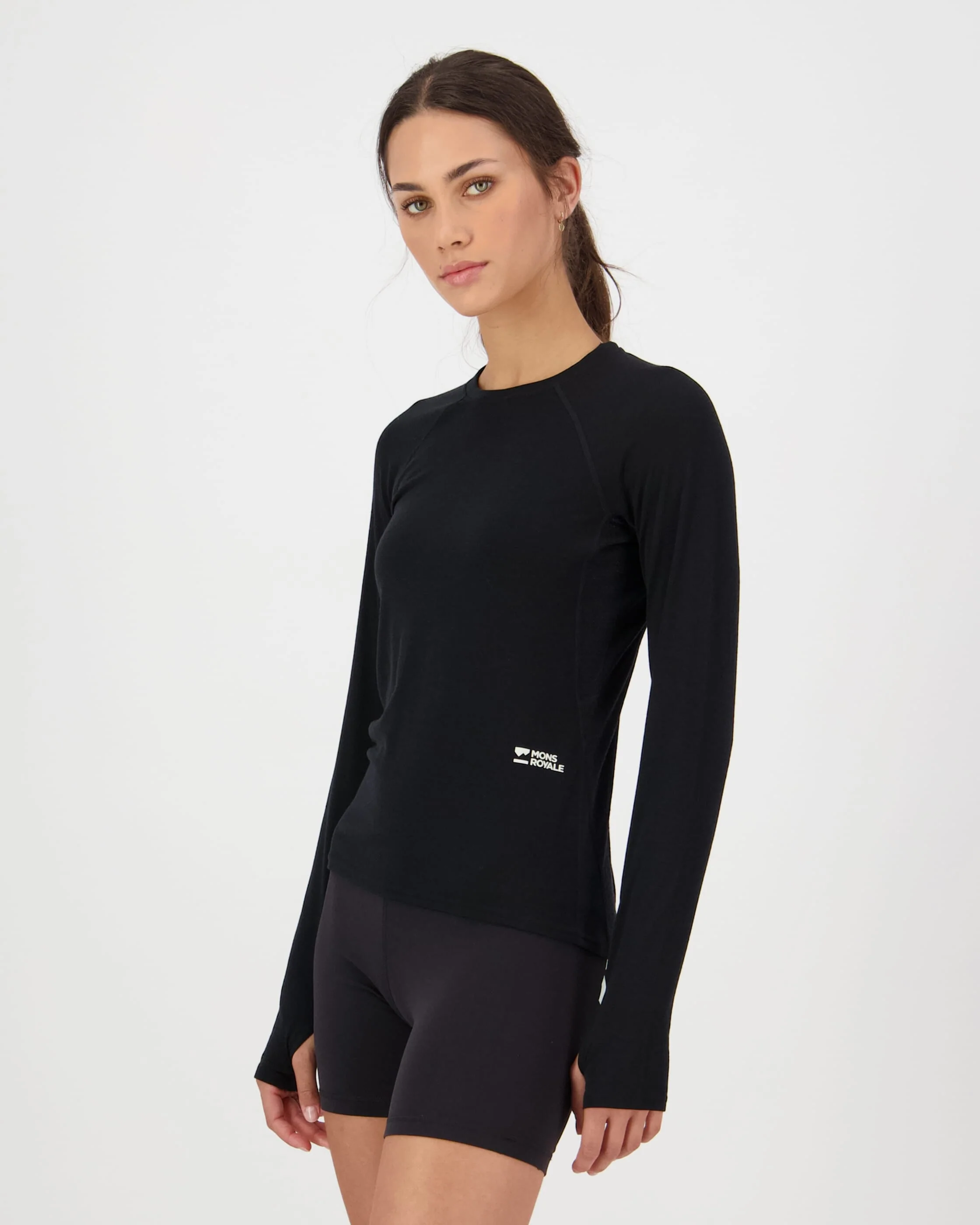 Bella Merino Long Sleeve - Black | Women's Long Sleeve Top - Image 3