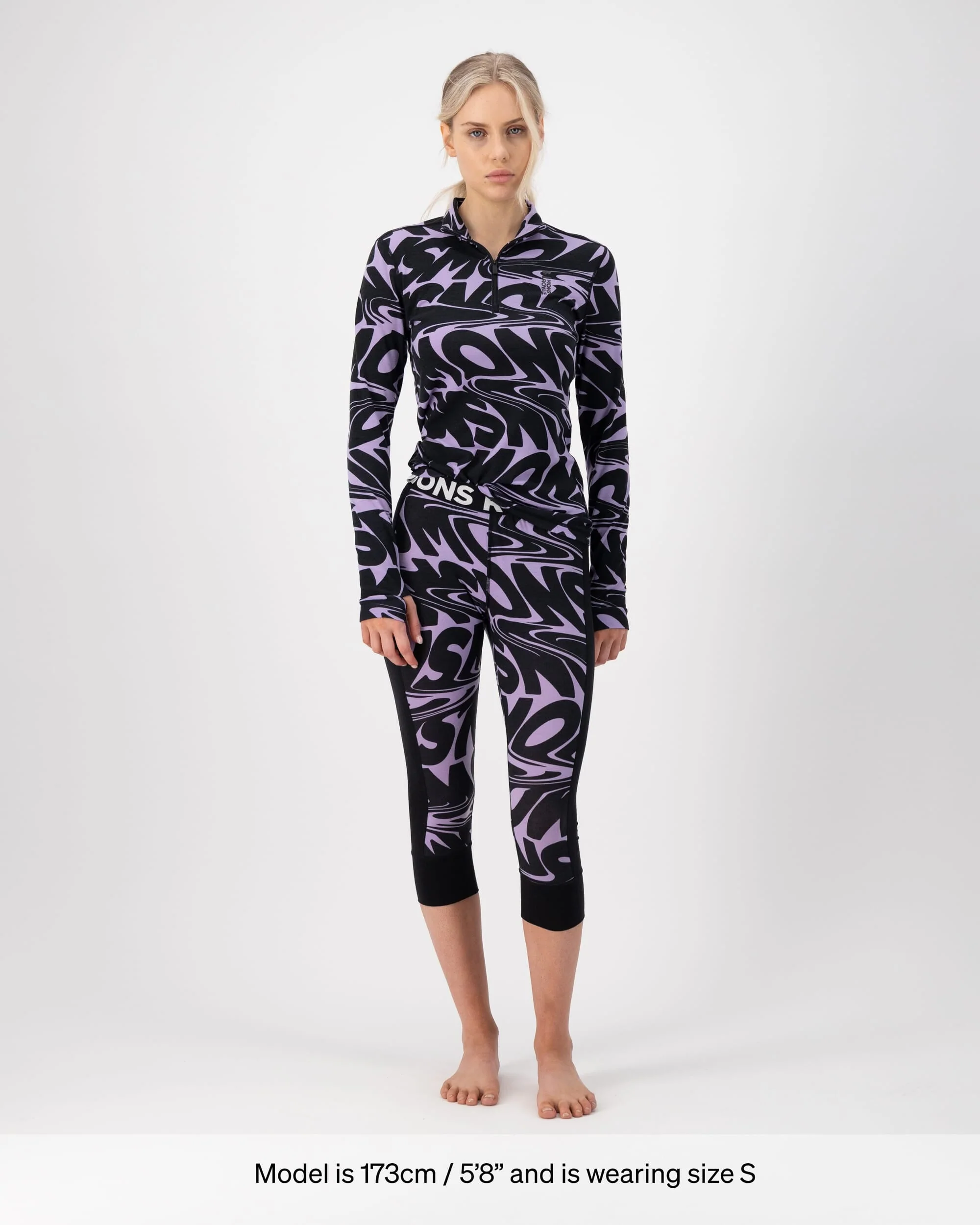 Cascade Merino Base Layer 1/4 Zip Long Sleeve - Signal Lost Lupin - Image 5