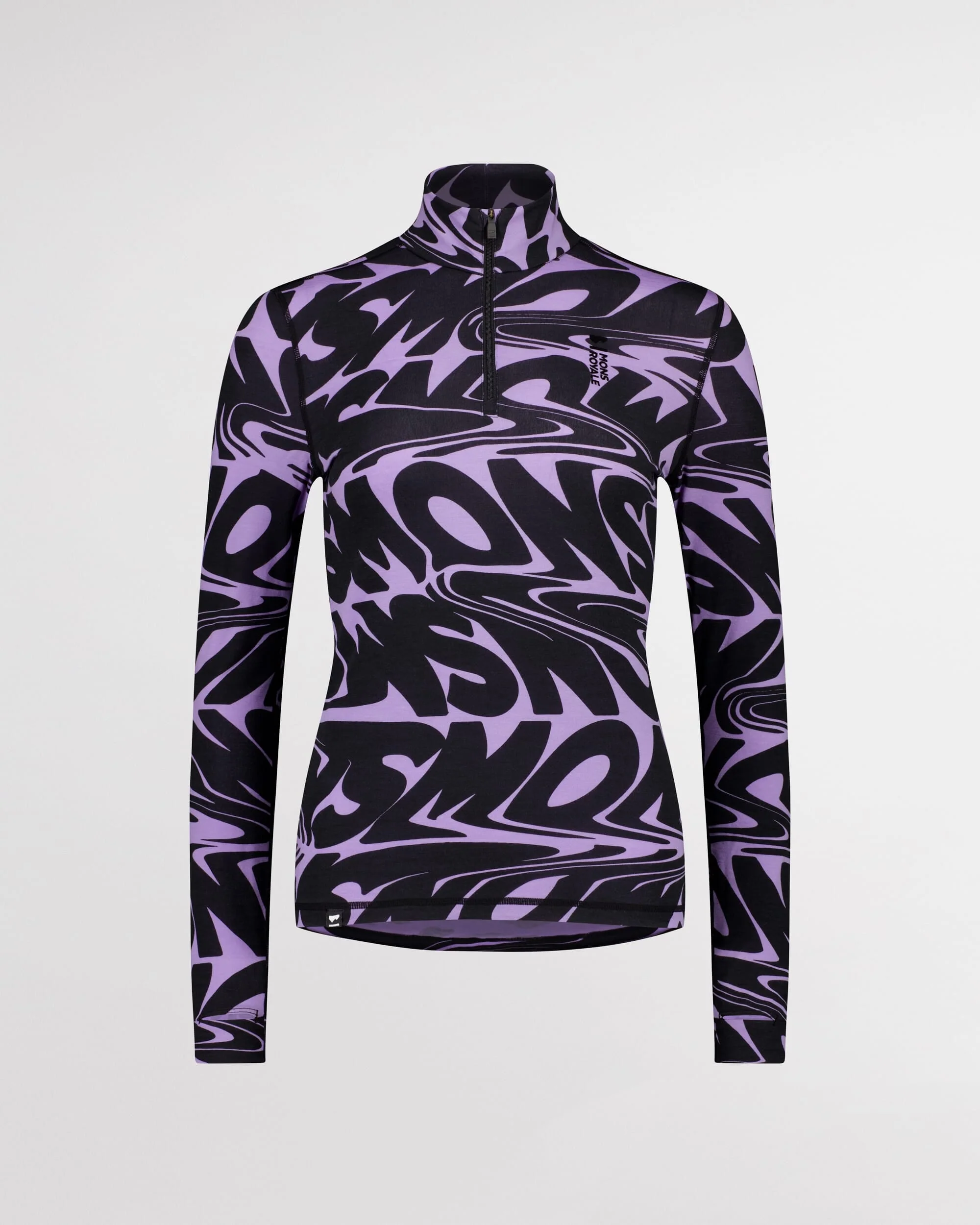 Cascade Merino Base Layer 1/4 Zip Long Sleeve - Signal Lost Lupin - Image 6