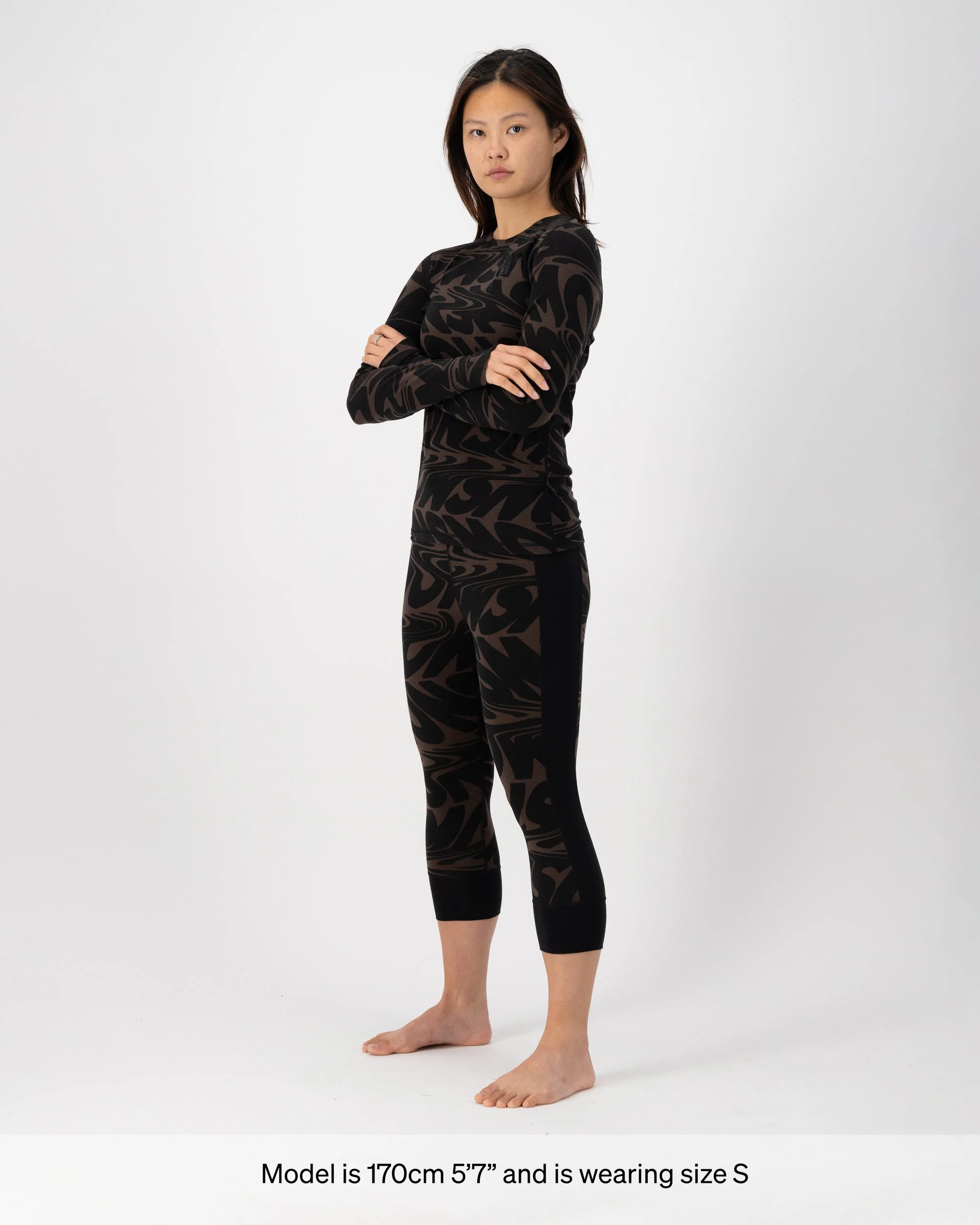 Cascade Merino Base Layer 3/4 Legging - Signal Lost Cedar - Image 4