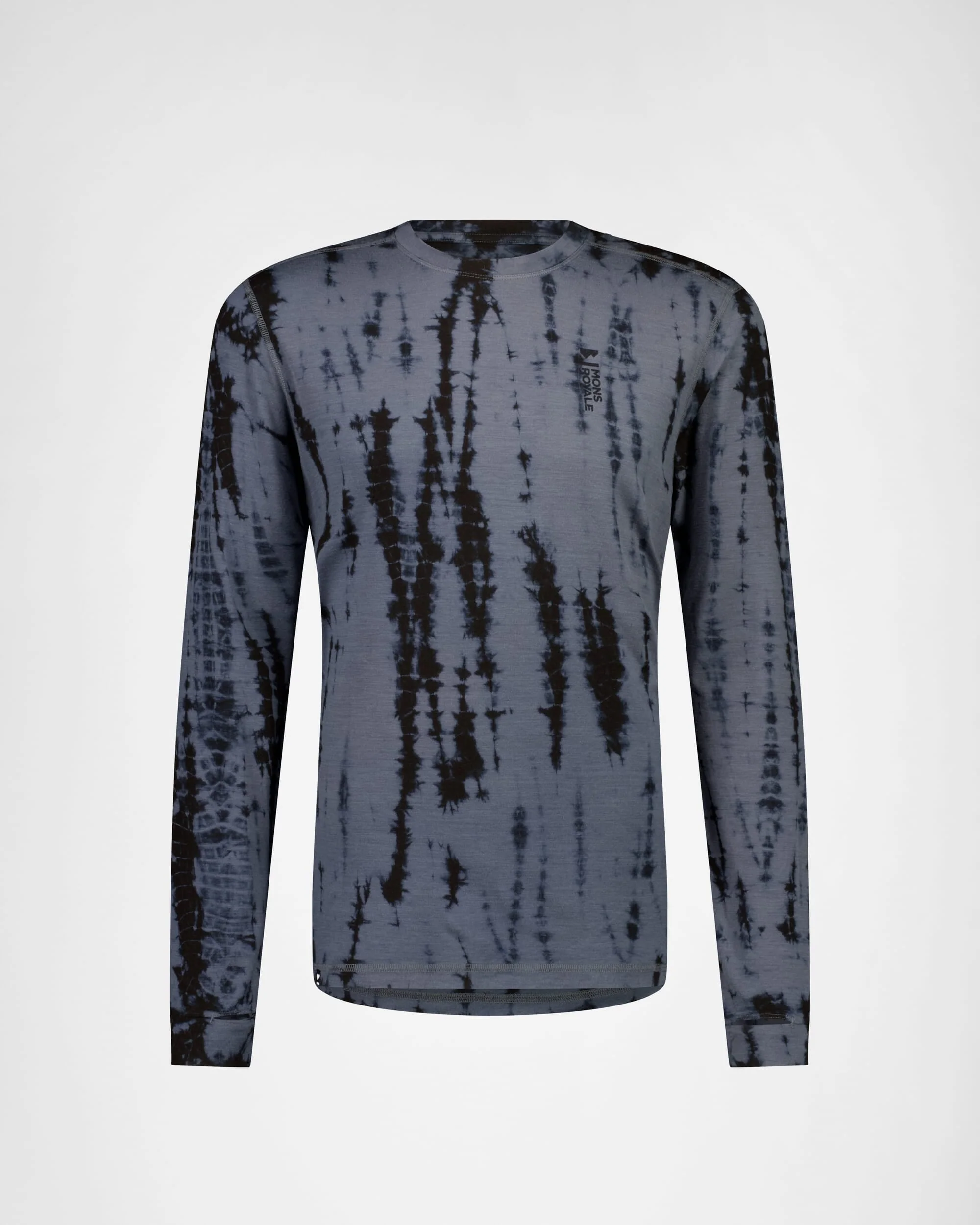 Cascade Merino Base Layer Long Sleeve - Grey Tie Dye - Image 5