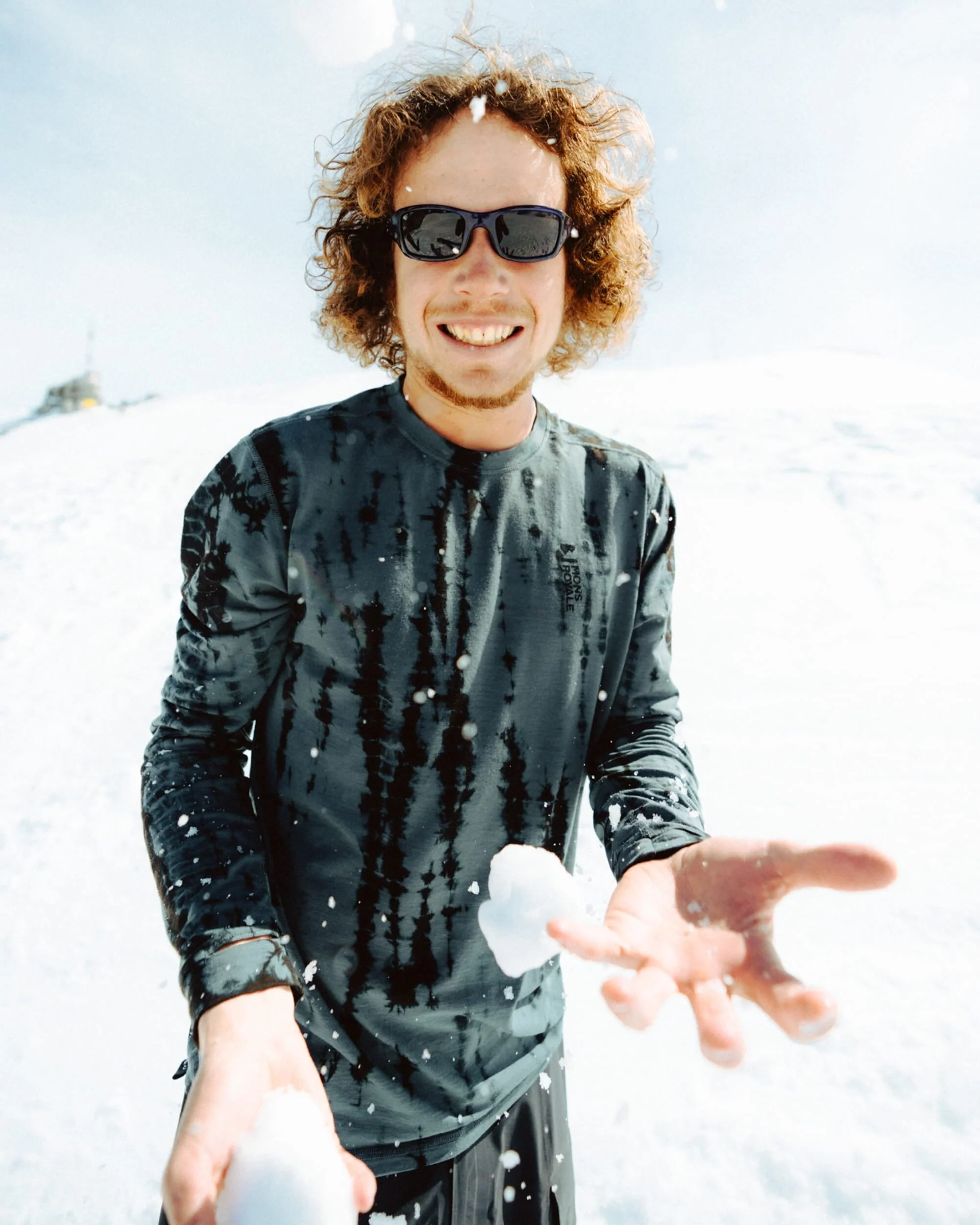 Cascade Merino Base Layer Long Sleeve - Grey Tie Dye - Image 6