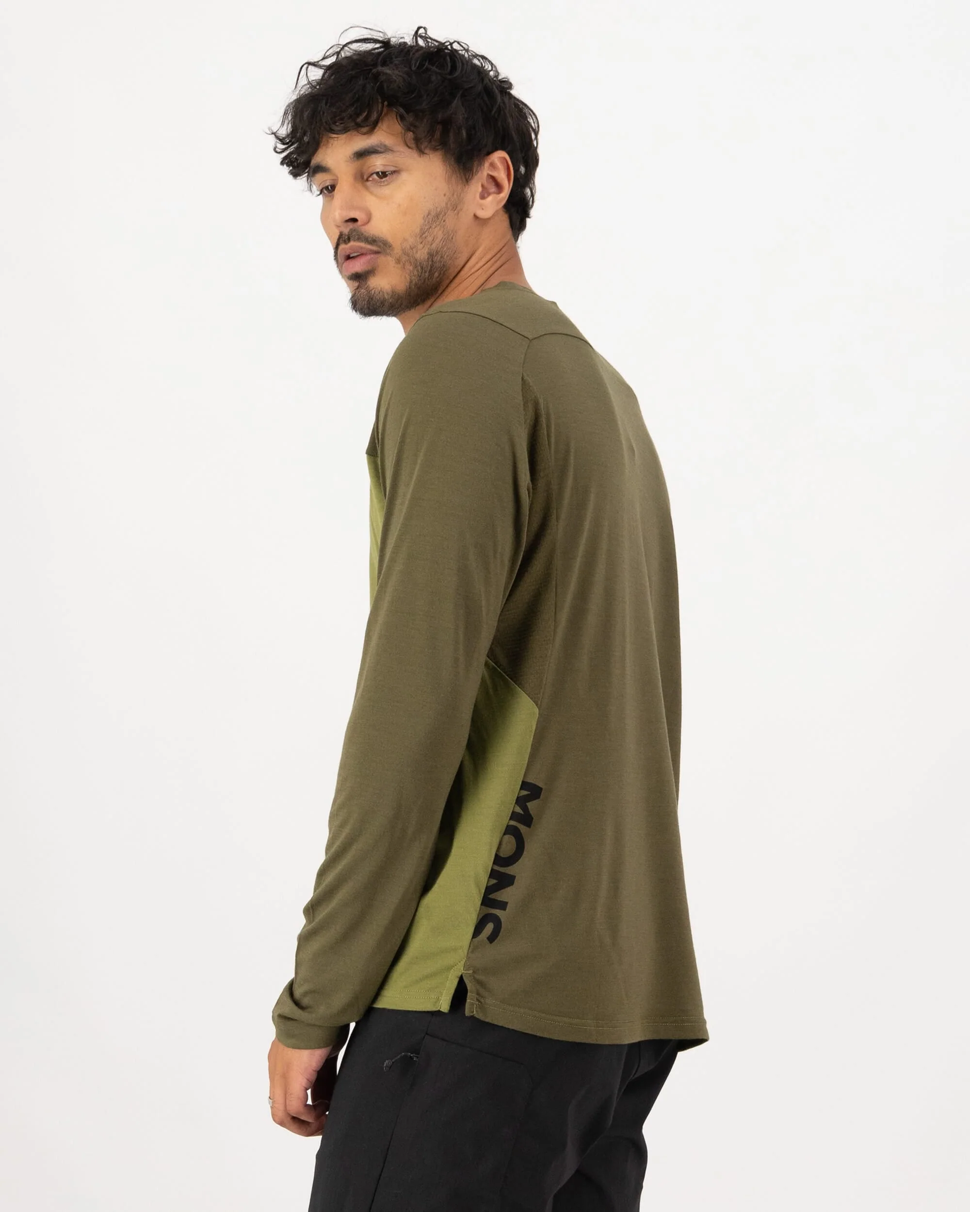 Diversion Merino Bike Jersey Long Sleeve - Fern / Olive | Men's Bike Jersey - Image 3