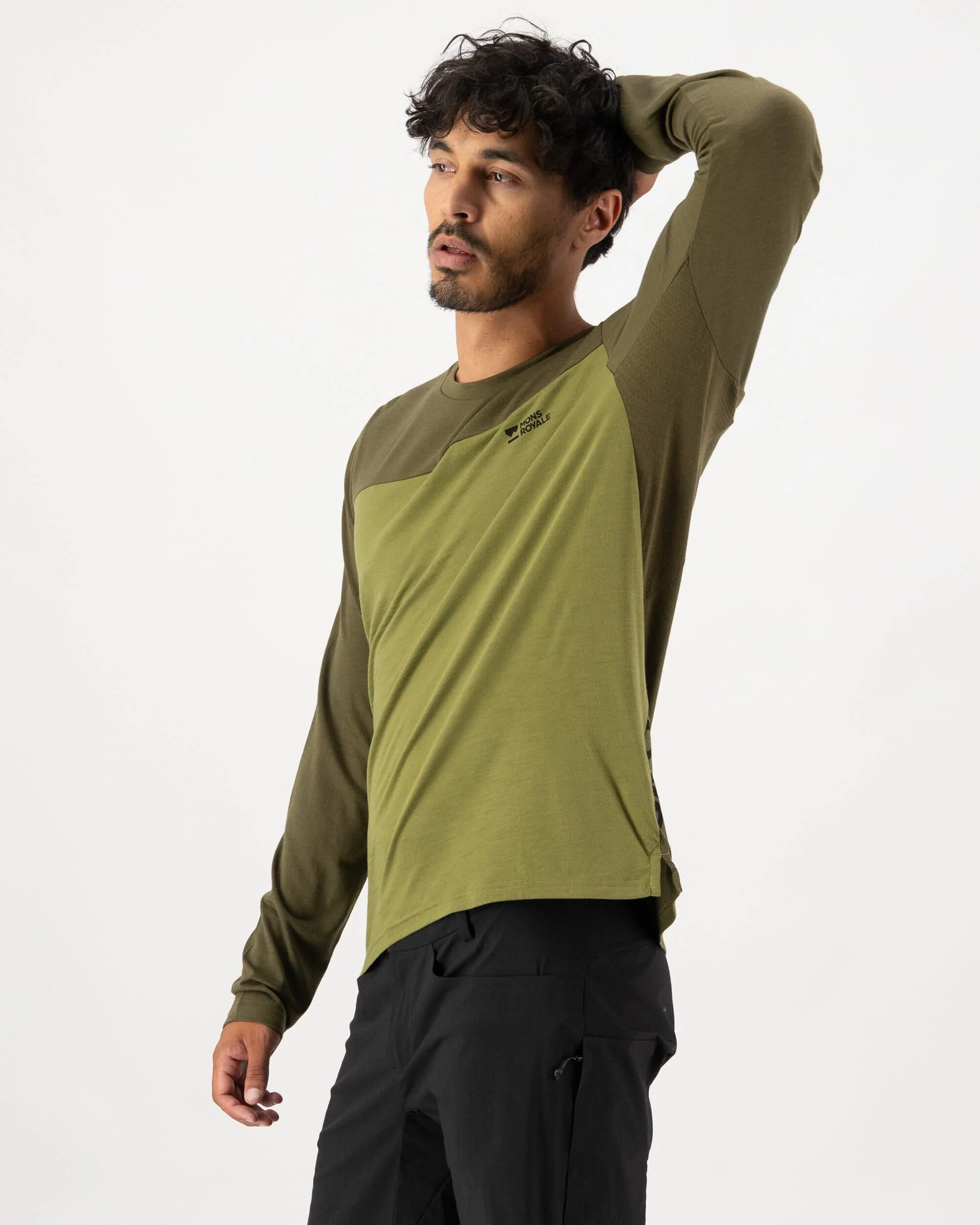 Diversion Merino Bike Jersey Long Sleeve - Fern / Olive | Men's Bike Jersey - Image 4