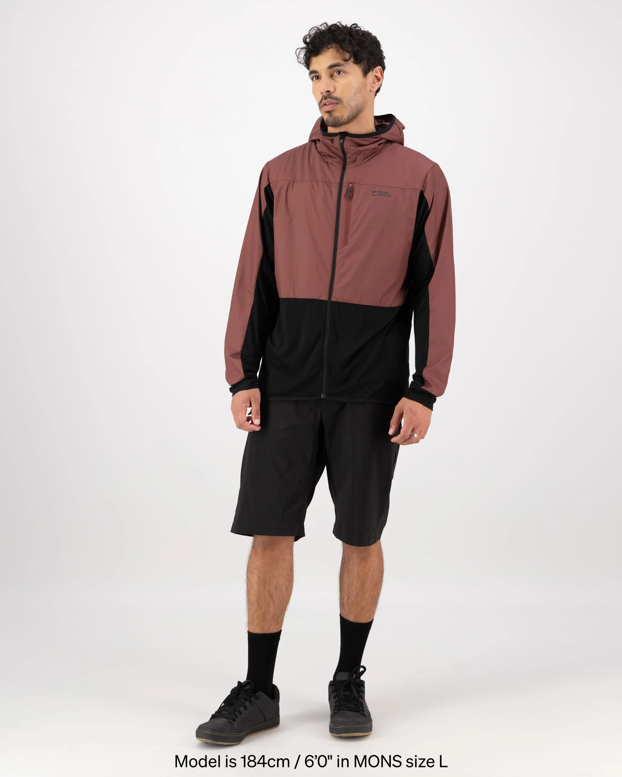 Diversion Merino Wind Jacket - Coffee / Black | Men's Jacket - Image 4