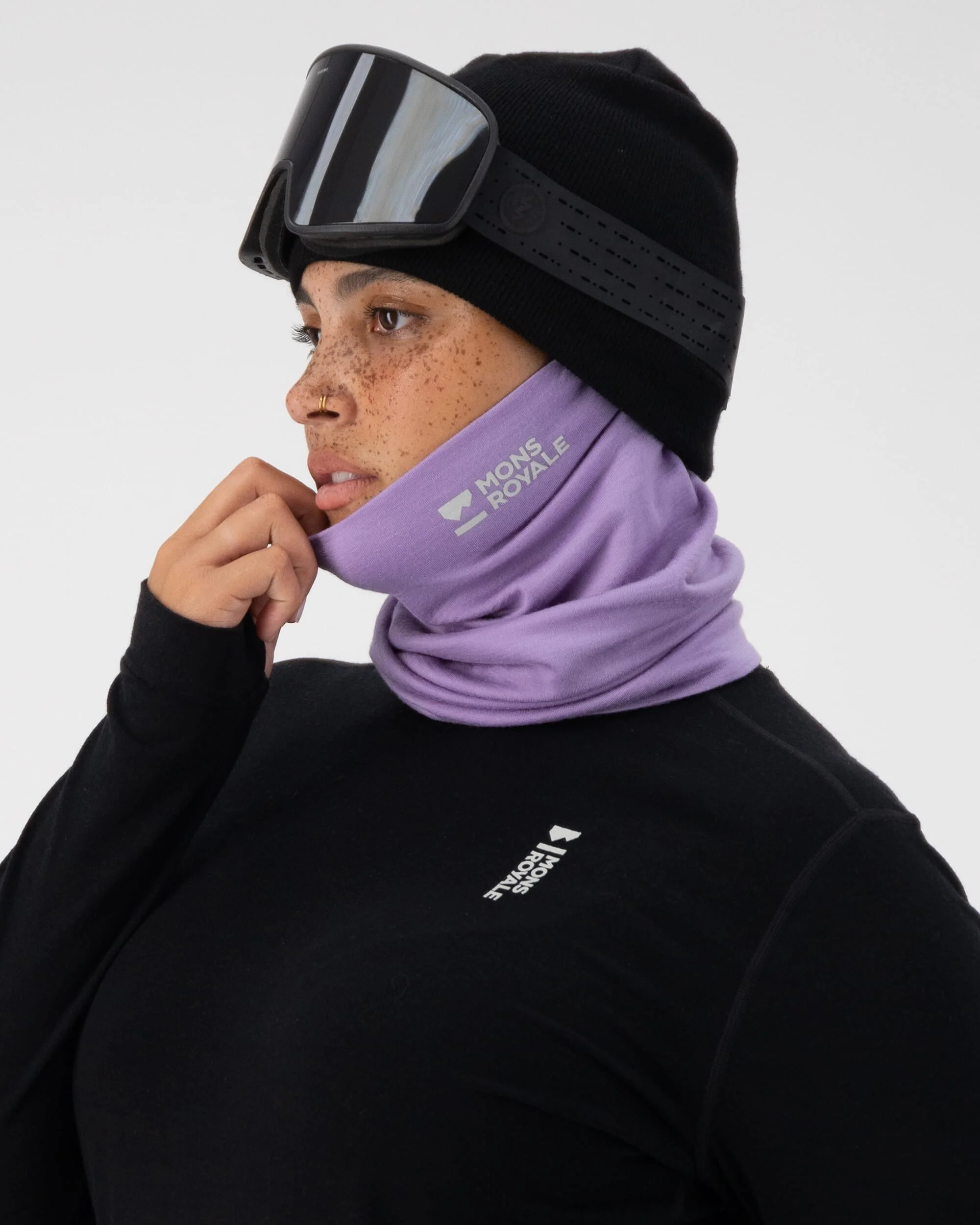Double Up Merino Neckwarmer - Lupin - Image 3