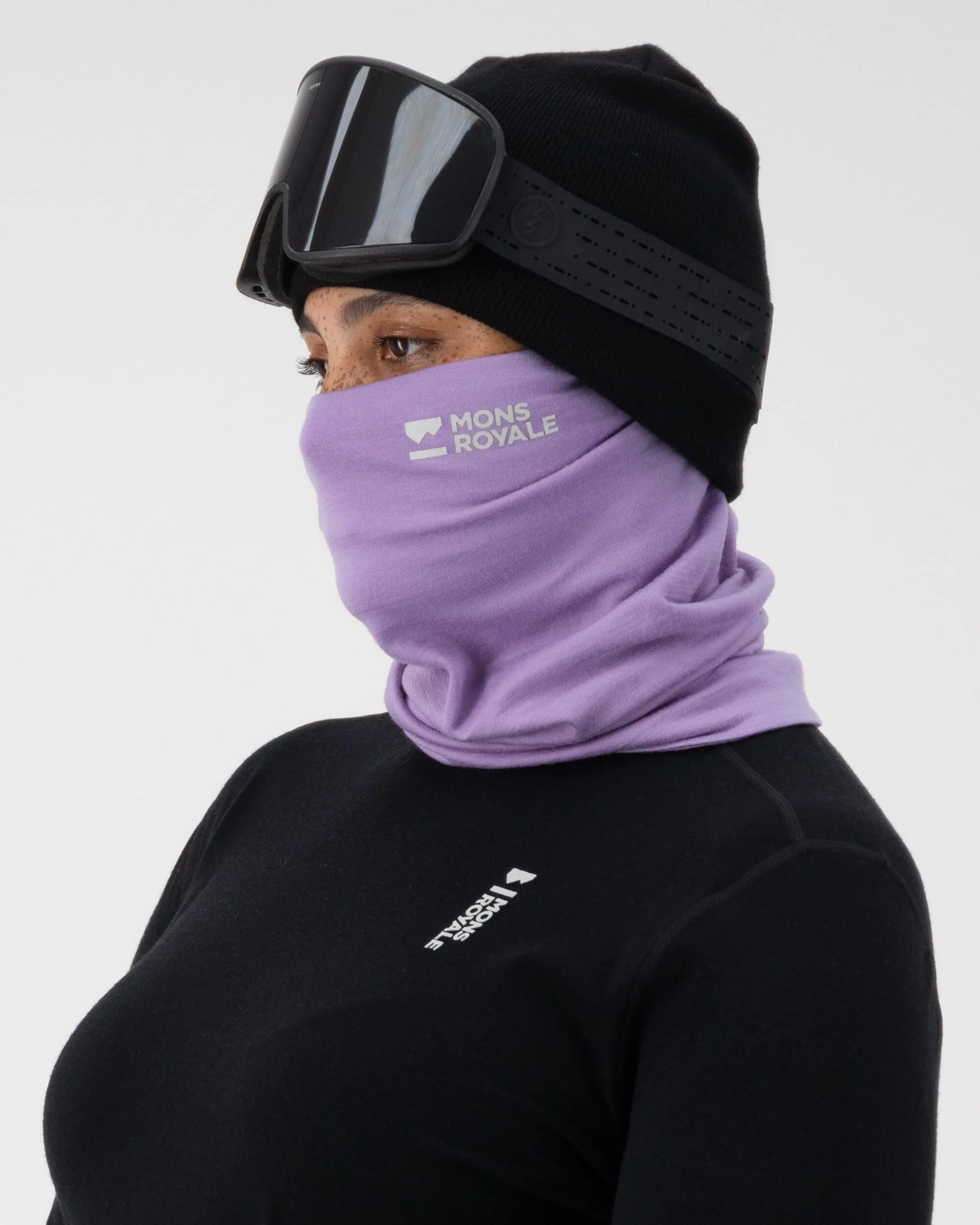 Double Up Merino Neckwarmer - Lupin - Image 4