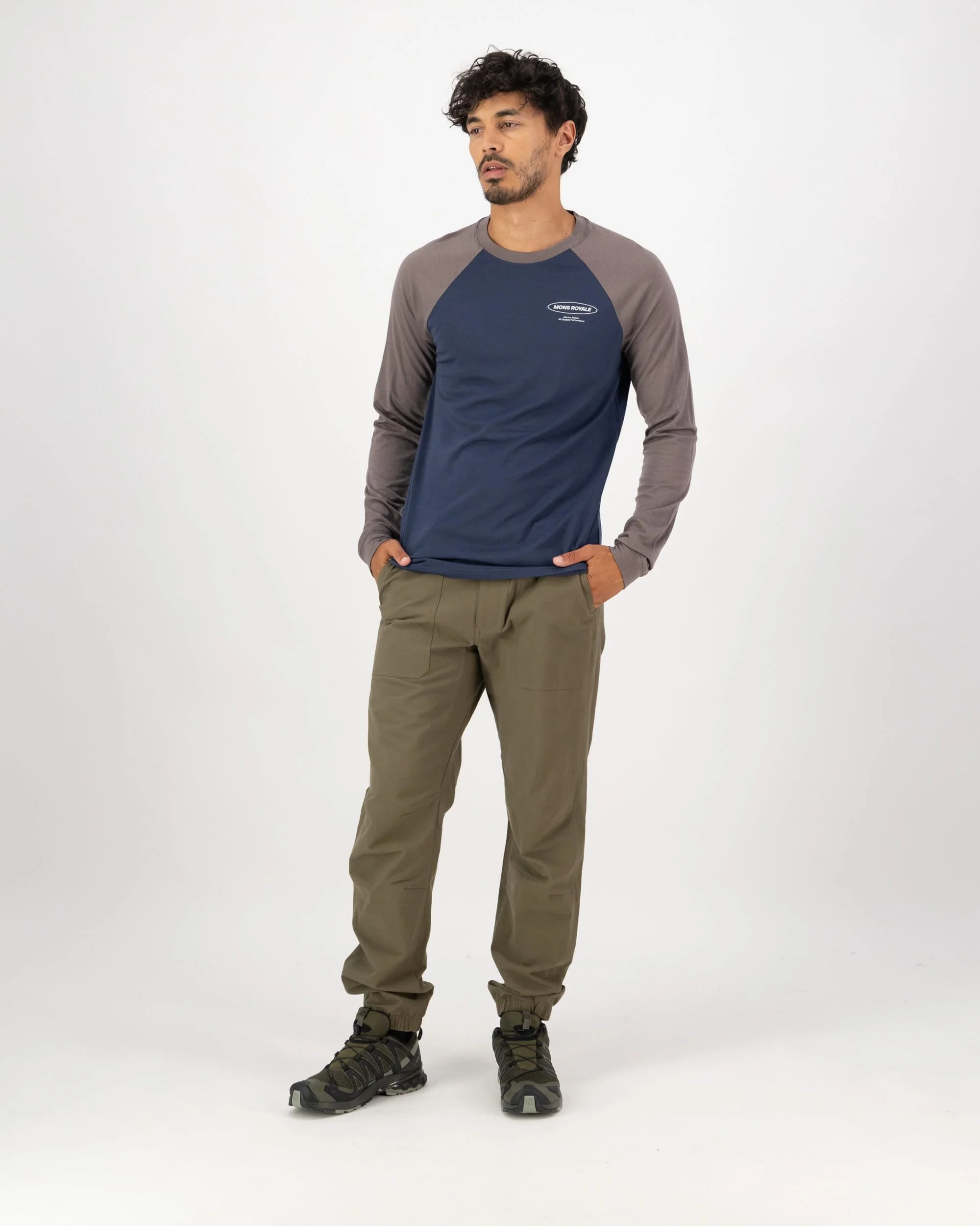 Icon Merino Raglan Long Sleeve - Midnight / Iron - Image 5