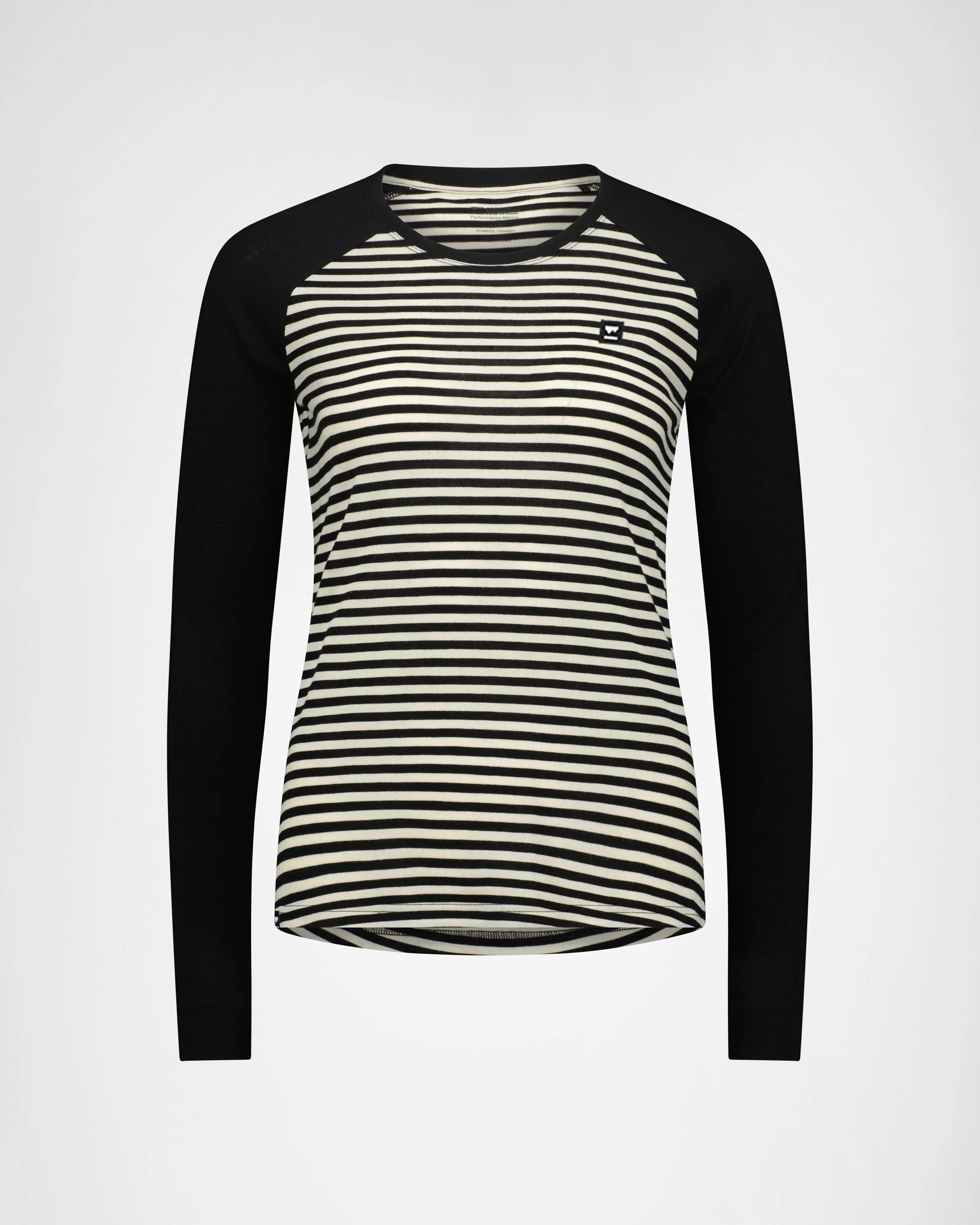 Icon Merino Raglan Long Sleeve - Stripe / Black | Women's Long Sleeve Top - Image 4