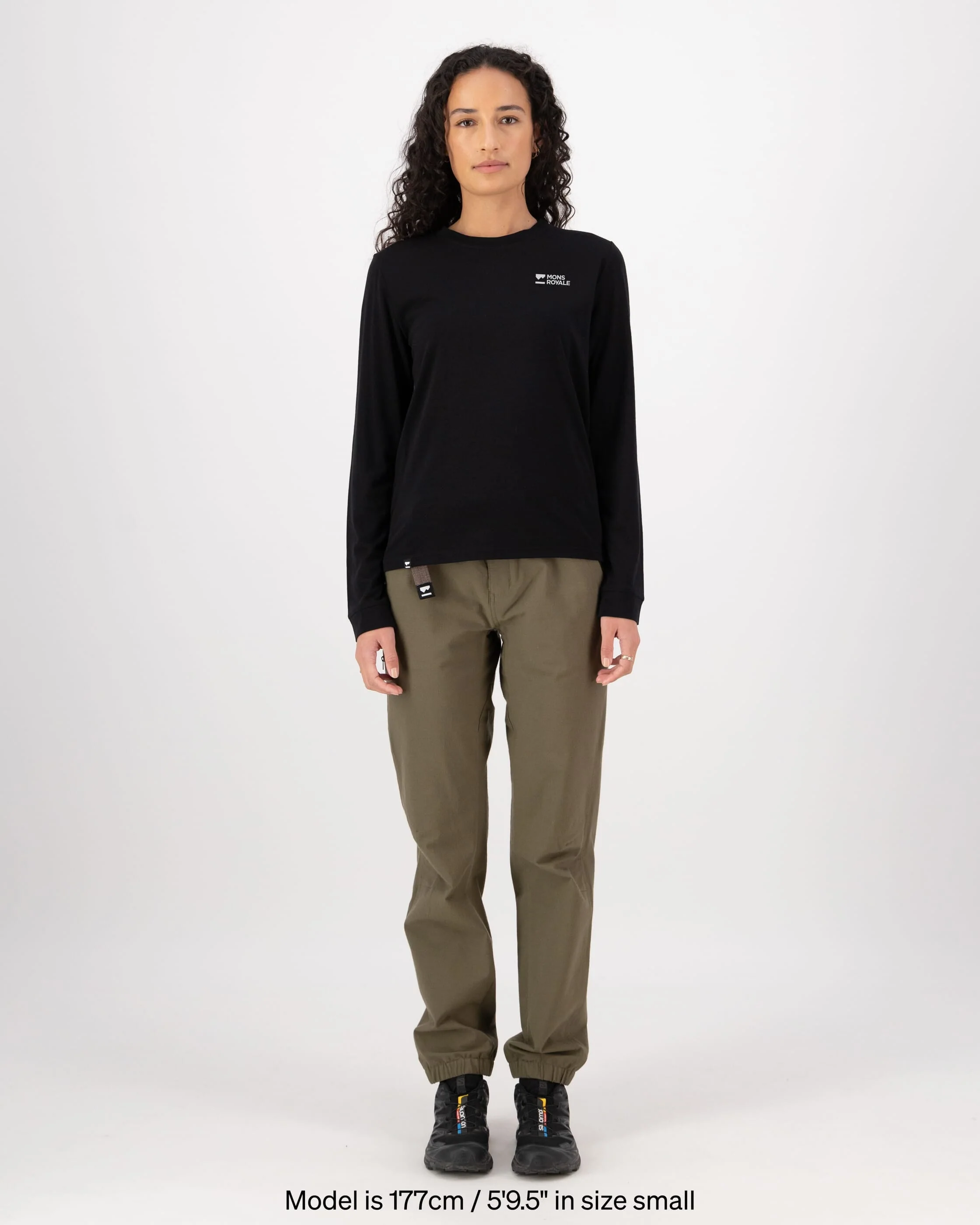 Icon Merino Long Sleeve - Black | Women's Long Sleeve Top - Image 3