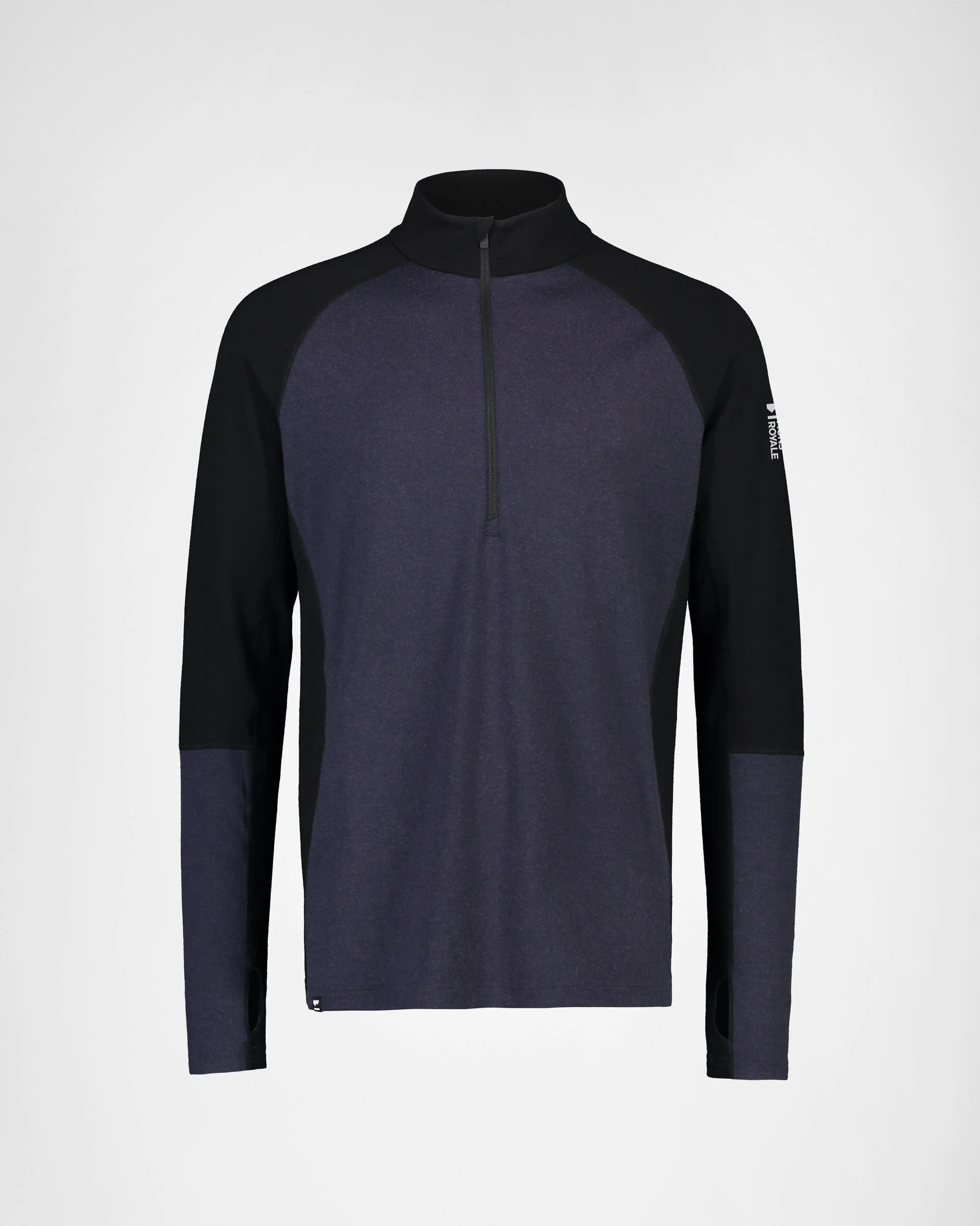 Olympus Merino Base Layer 1/2 Zip Long Sleeve - Black / 9 Iron | Men's Long Sleeve Top - Image 4
