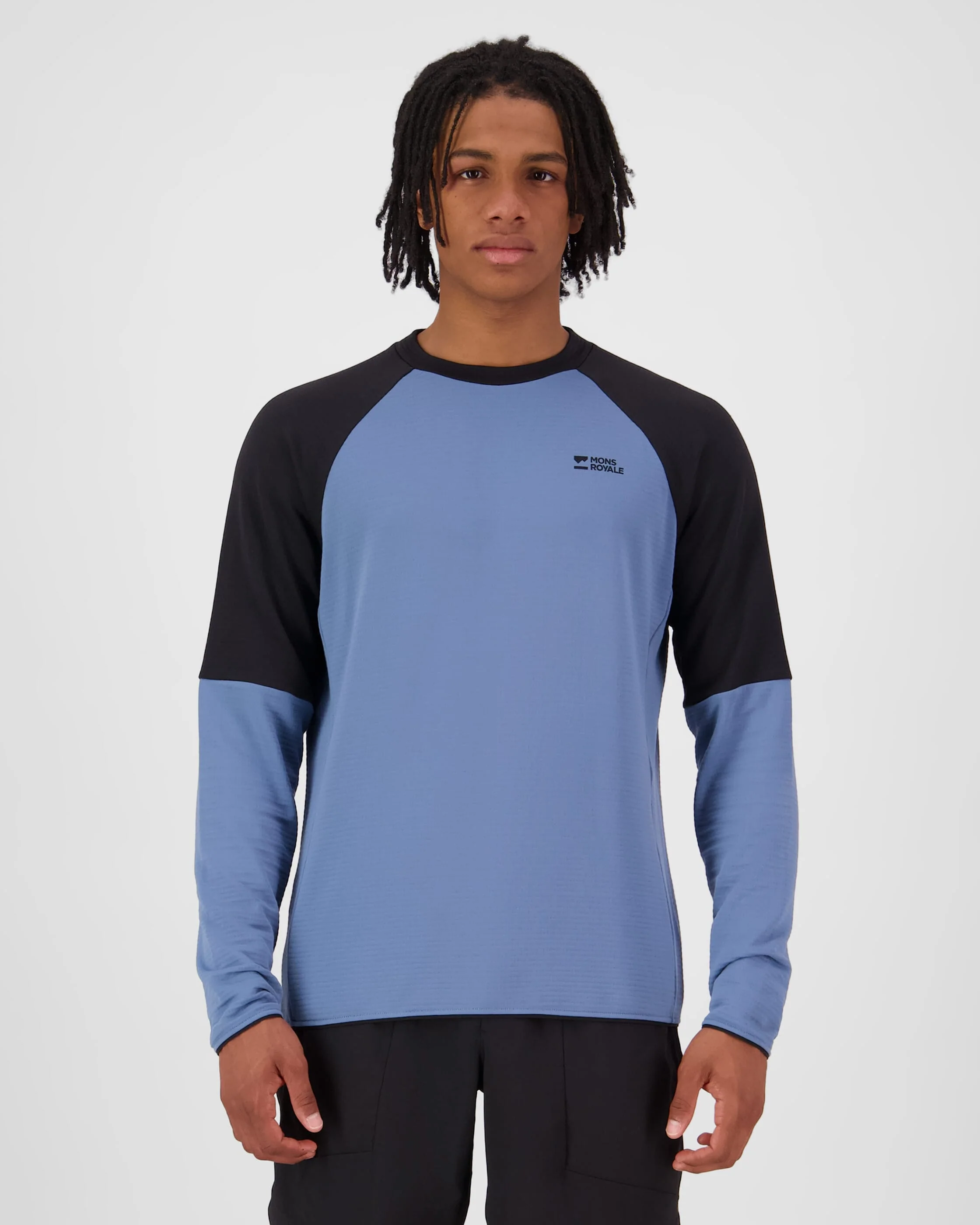 Quad Merino Fleece Pullover - Horizon Blue / Black | Men's Sweater - Image 3