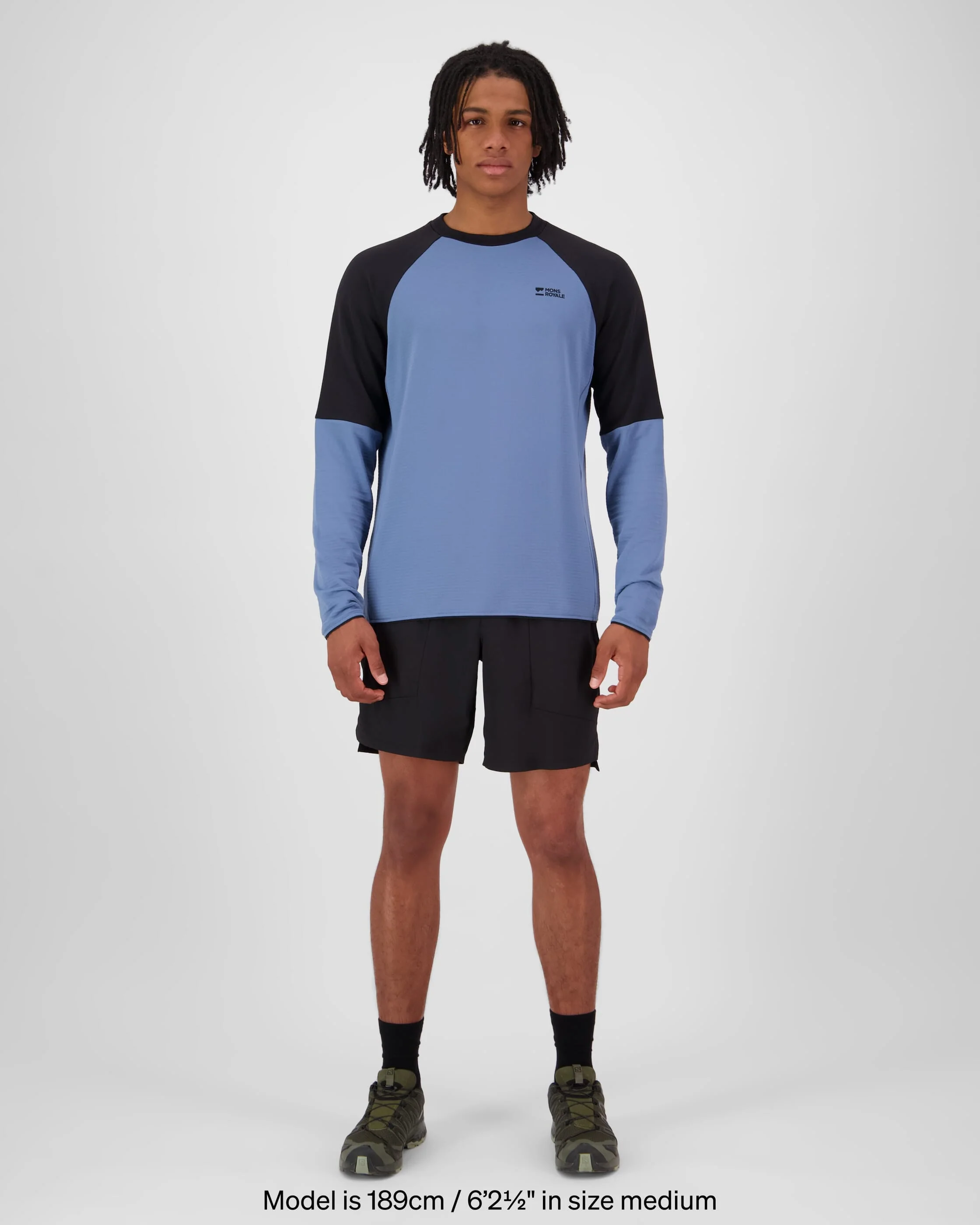 Quad Merino Fleece Pullover - Horizon Blue / Black | Men's Sweater - Image 4