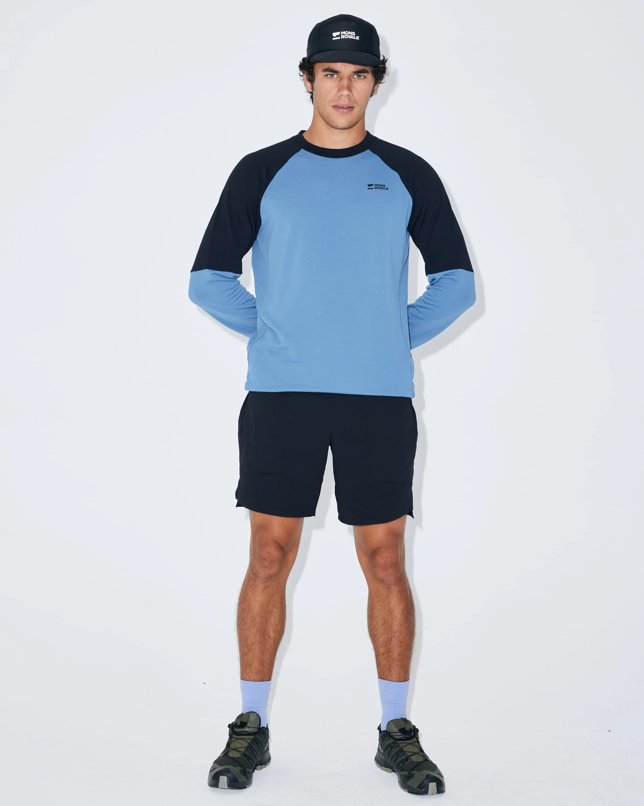 Quad Merino Fleece Pullover - Horizon Blue / Black | Men's Sweater - Image 6