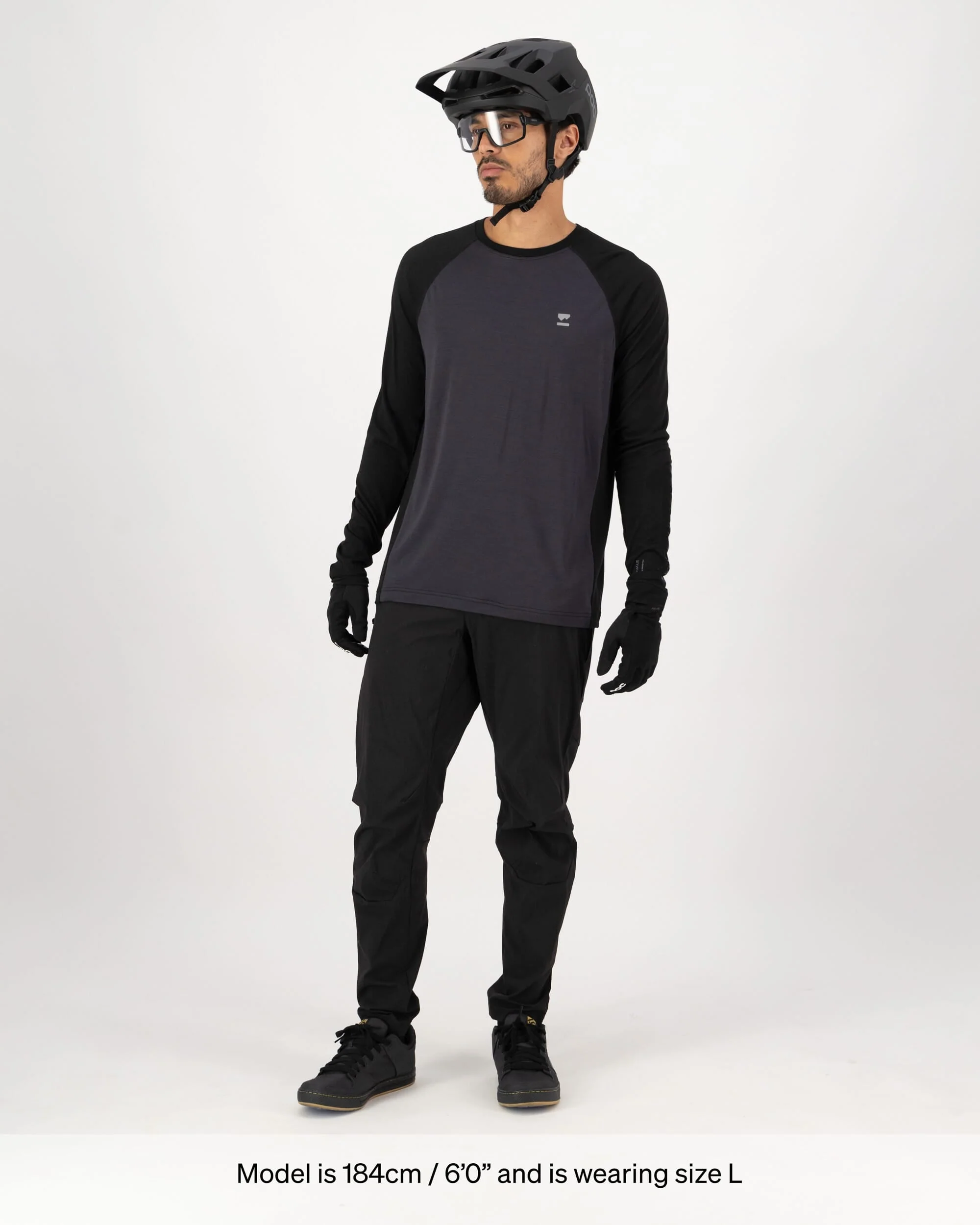 Tarn Merino Long Sleeve - 9 Iron / Black | Men's Long Sleeve Top - Image 4