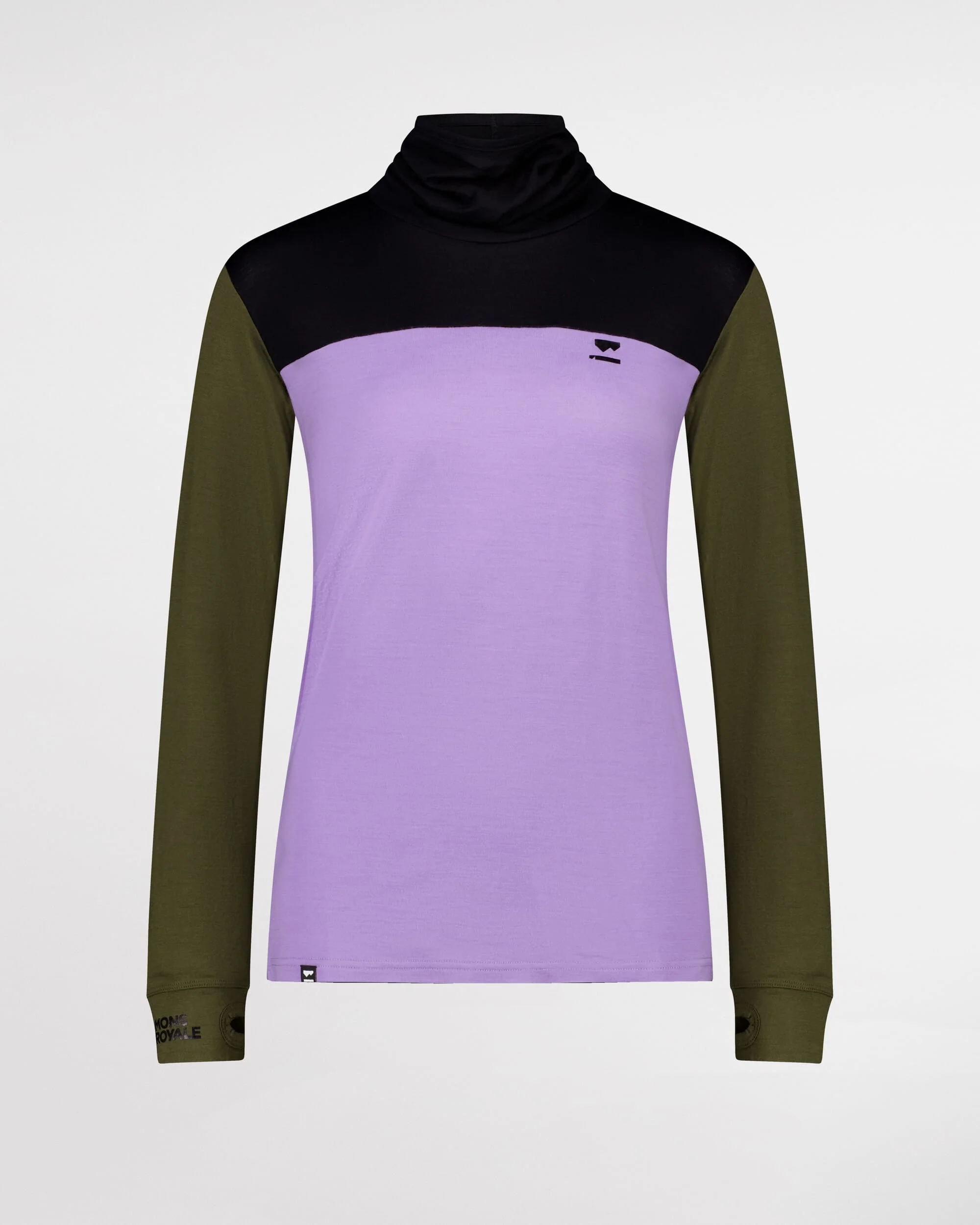 Yotei Merino High Neck Long Sleeve - Lupin / Dark Olive / Black - Image 6