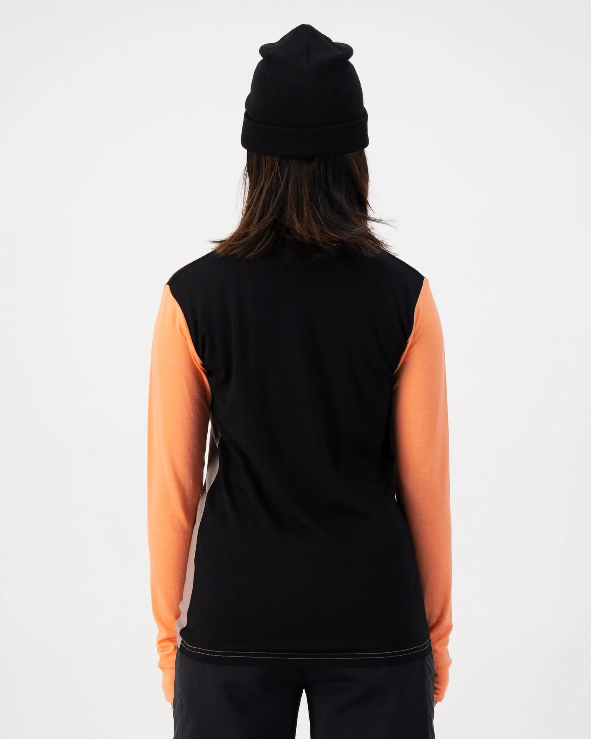 Yotei Merino High Neck Long Sleeve - Punch / Cinder / Black - Image 4