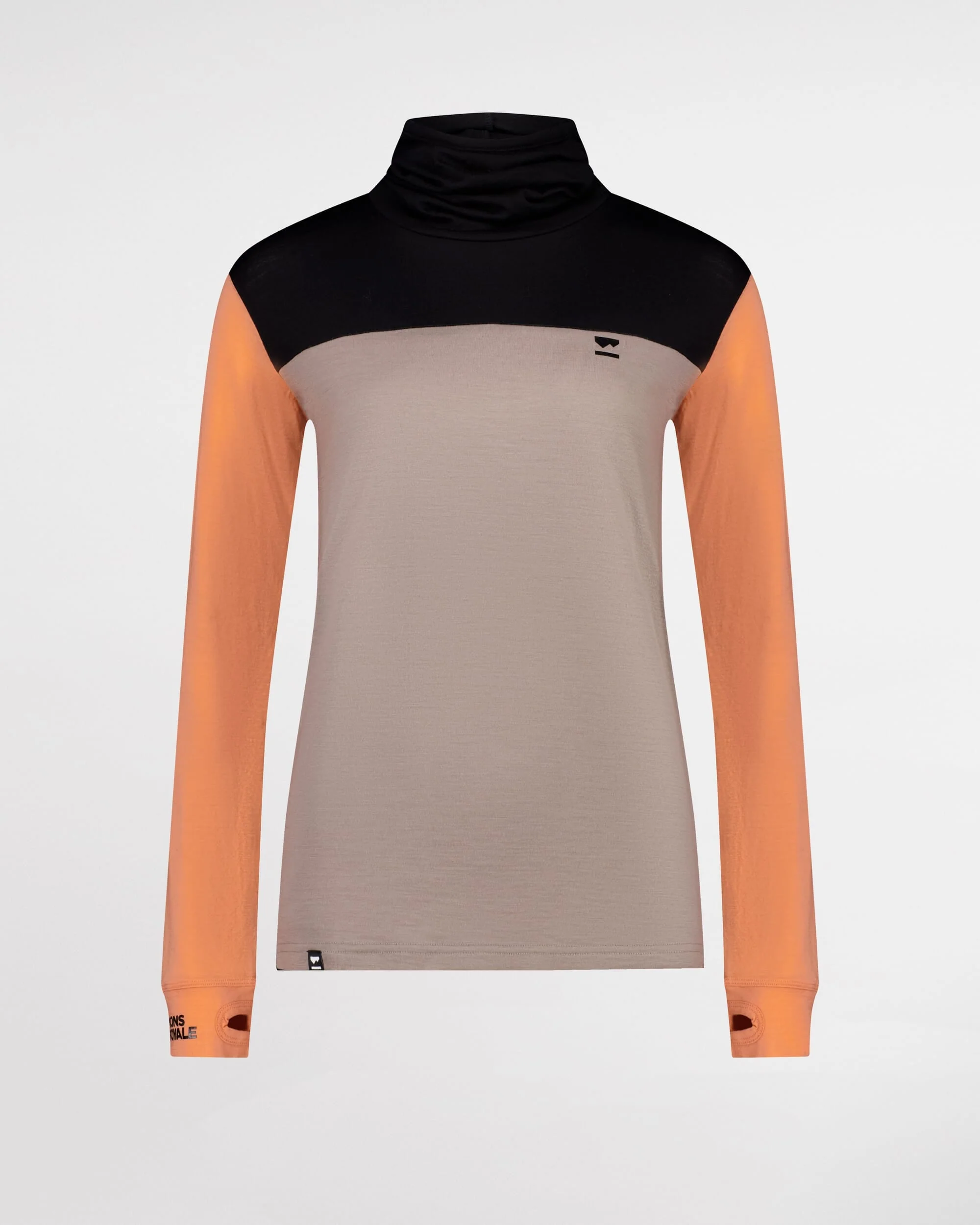 Yotei Merino High Neck Long Sleeve - Punch / Cinder / Black - Image 6