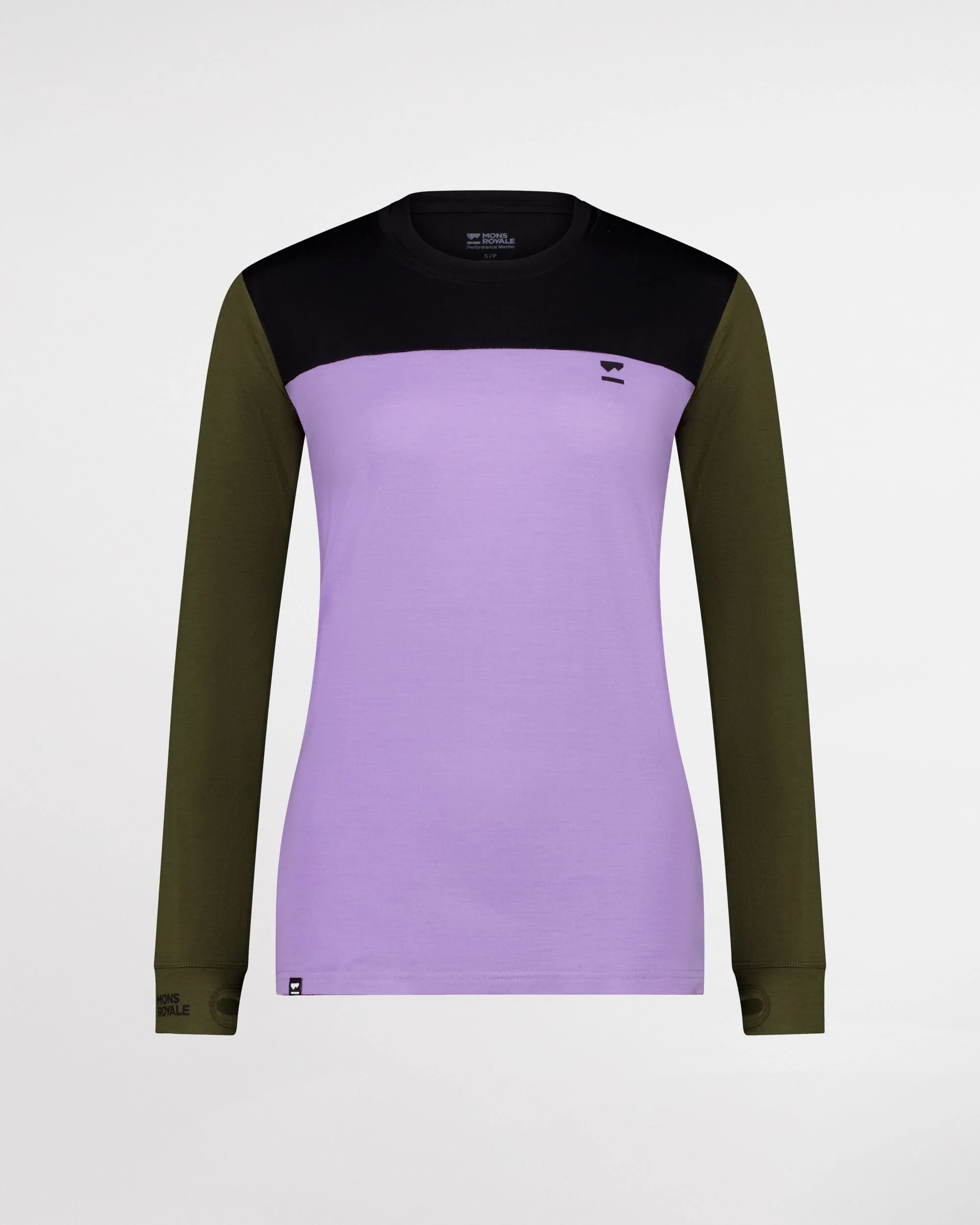 Yotei Merino Long Sleeve - Lupin / Dark Olive / Black - Image 3
