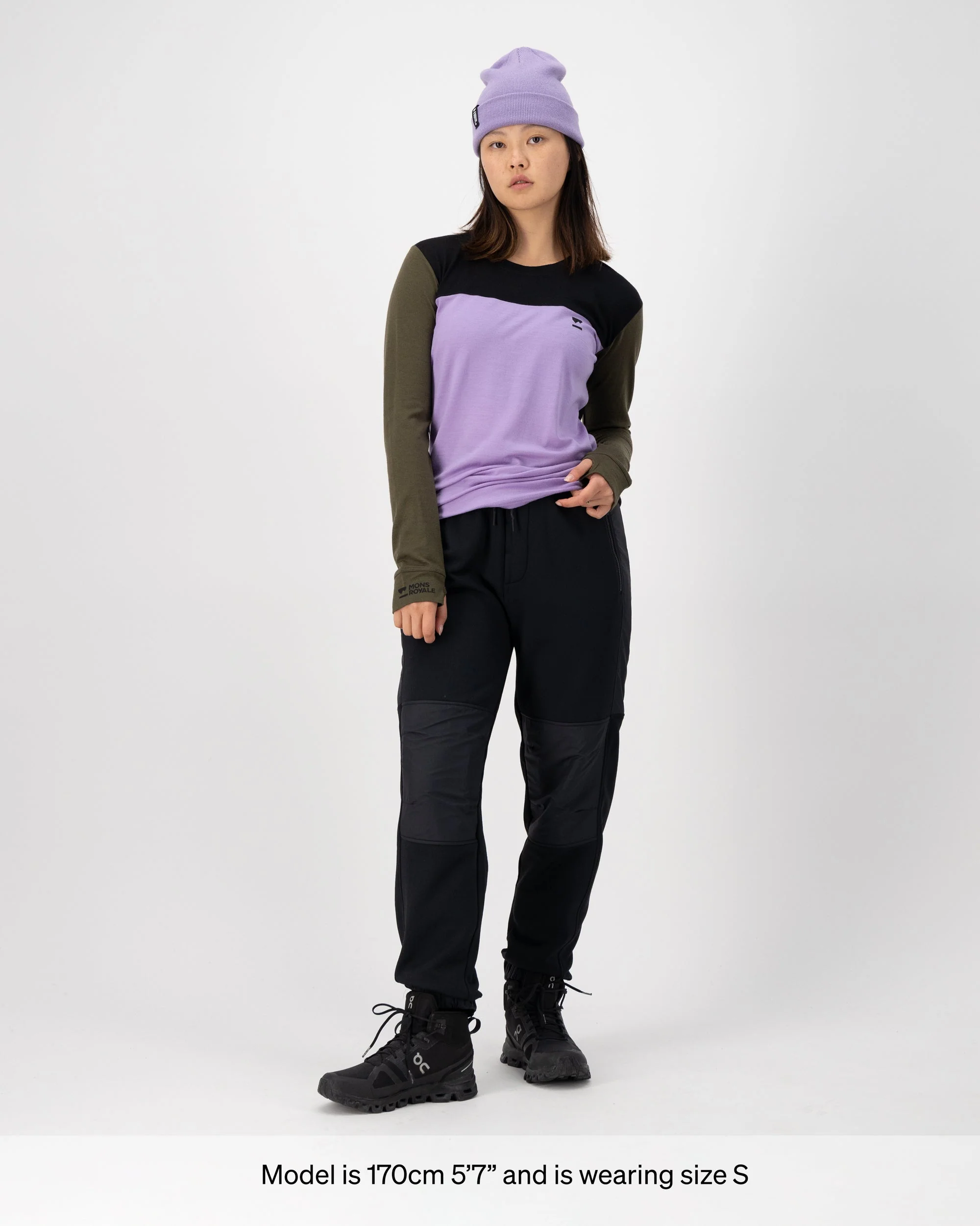 Yotei Merino Long Sleeve - Lupin / Dark Olive / Black - Image 5
