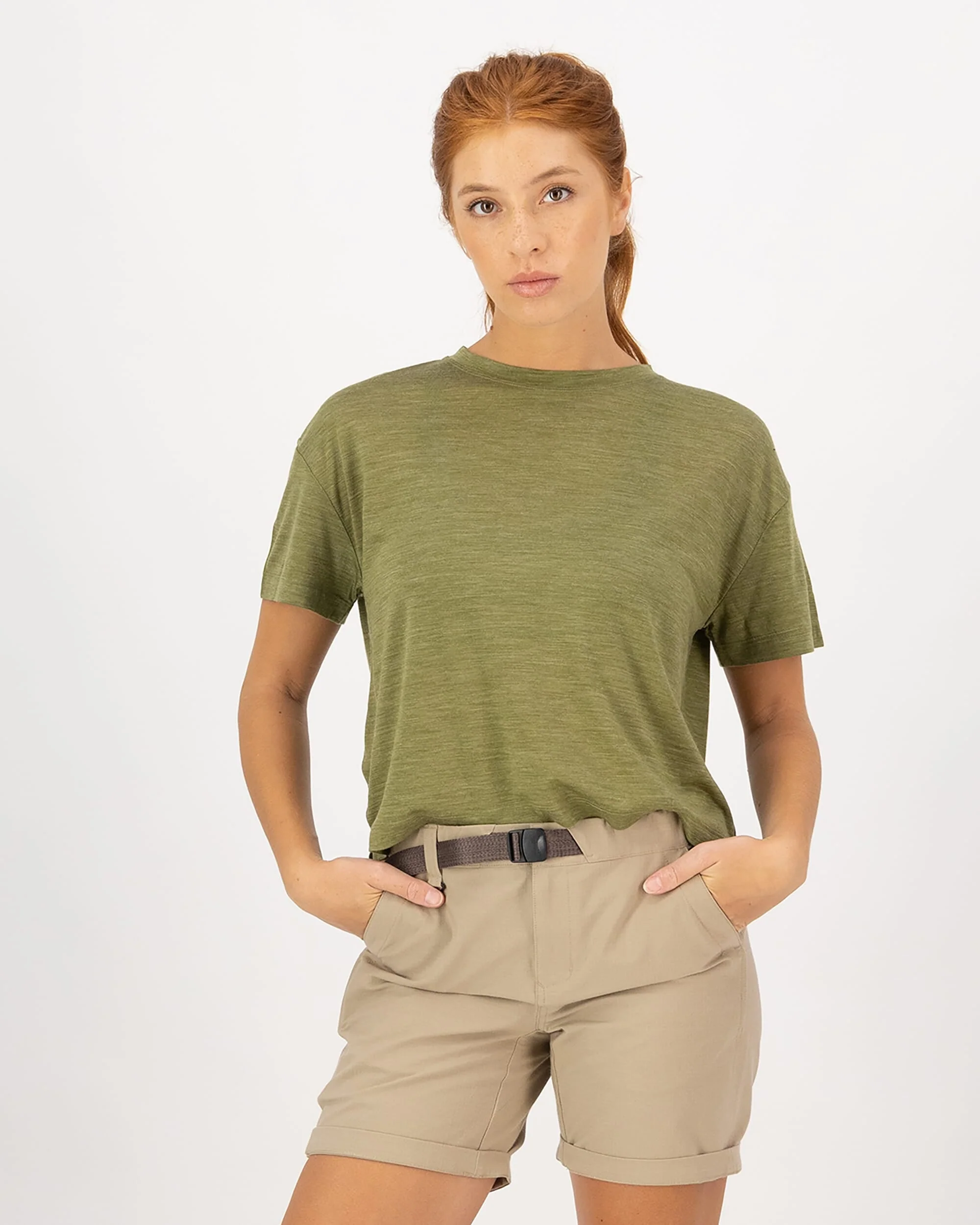 Zephyr Merino Tencel™ Boxy T-Shirt - Fern | Women's T-Shirt - Image 3