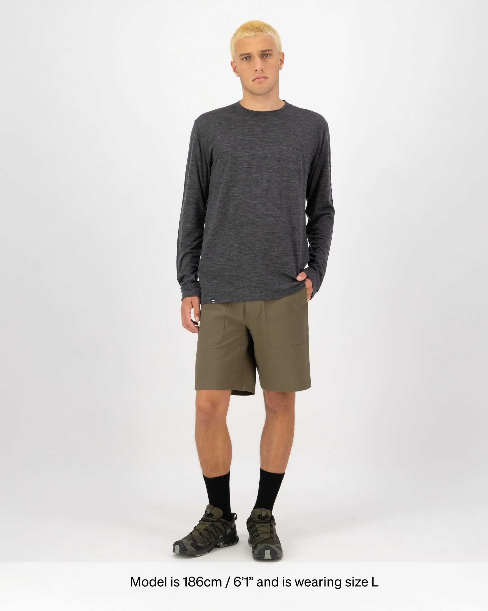 Zephyr Merino Tencel™ Long Sleeve - Smoke | Men's Long Sleeve Top - Image 4